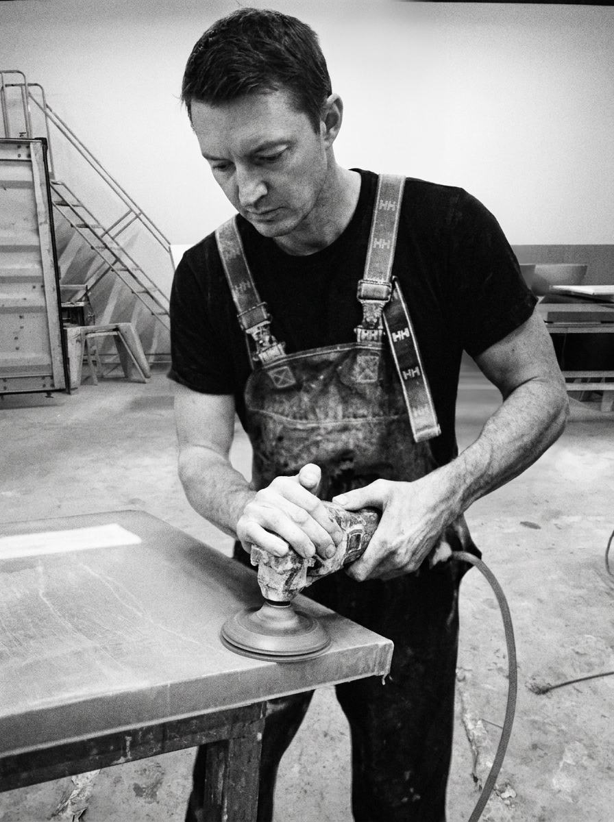 Architectural concrete, cast by hand
