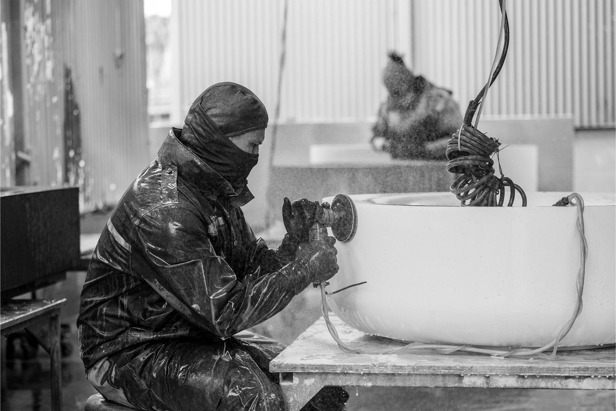 Wet-polishing a finished bowl