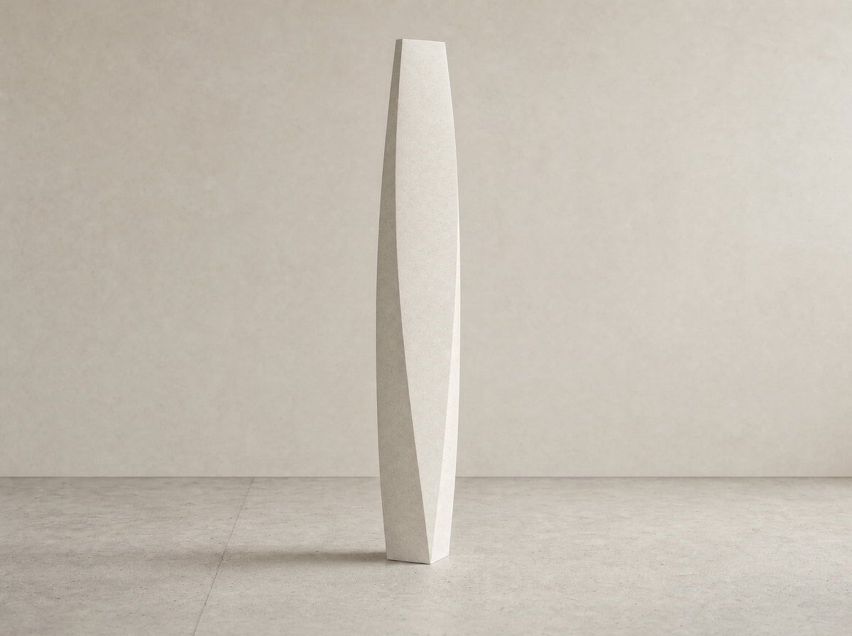 CRESTA 82 in ivory against a plain studio wall, the twist reading down its full height